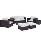 EEI-2206 Convene 8 Piece Outdoor Patio Sectional Set by Modway
