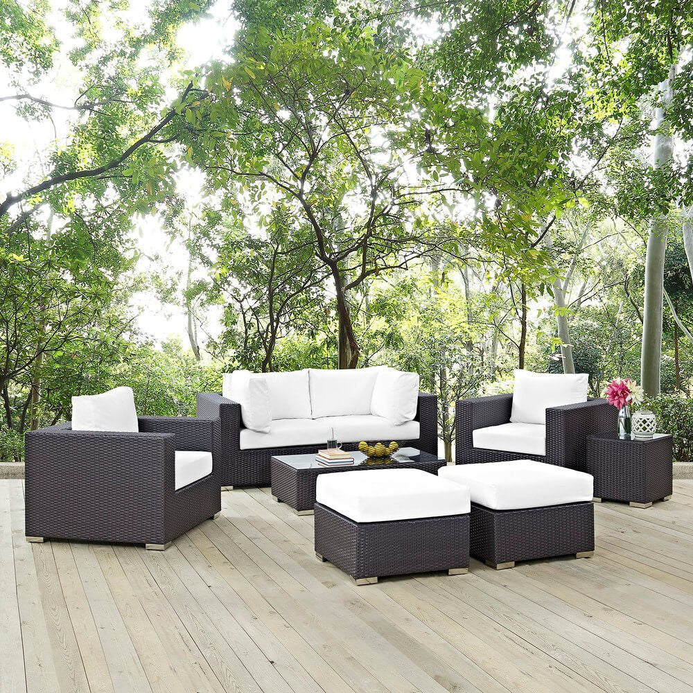 EEI-2206 Convene 8 Piece Outdoor Patio Sectional Set by Modway