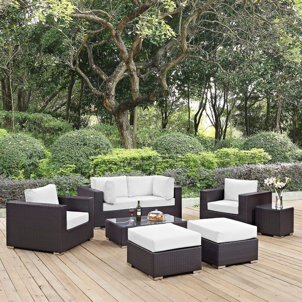 EEI-2206 Convene 8 Piece Outdoor Patio Sectional Set by Modway