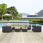 EEI-2208 Convene 9 Piece Outdoor Patio Sectional Set by Modway
