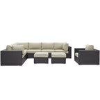 EEI-2208 Convene 9 Piece Outdoor Patio Sectional Set by Modway