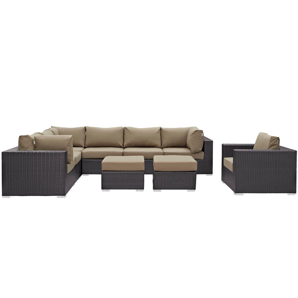 EEI-2208 Convene 9 Piece Outdoor Patio Sectional Set by Modway