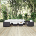 EEI-2208 Convene 9 Piece Outdoor Patio Sectional Set by Modway