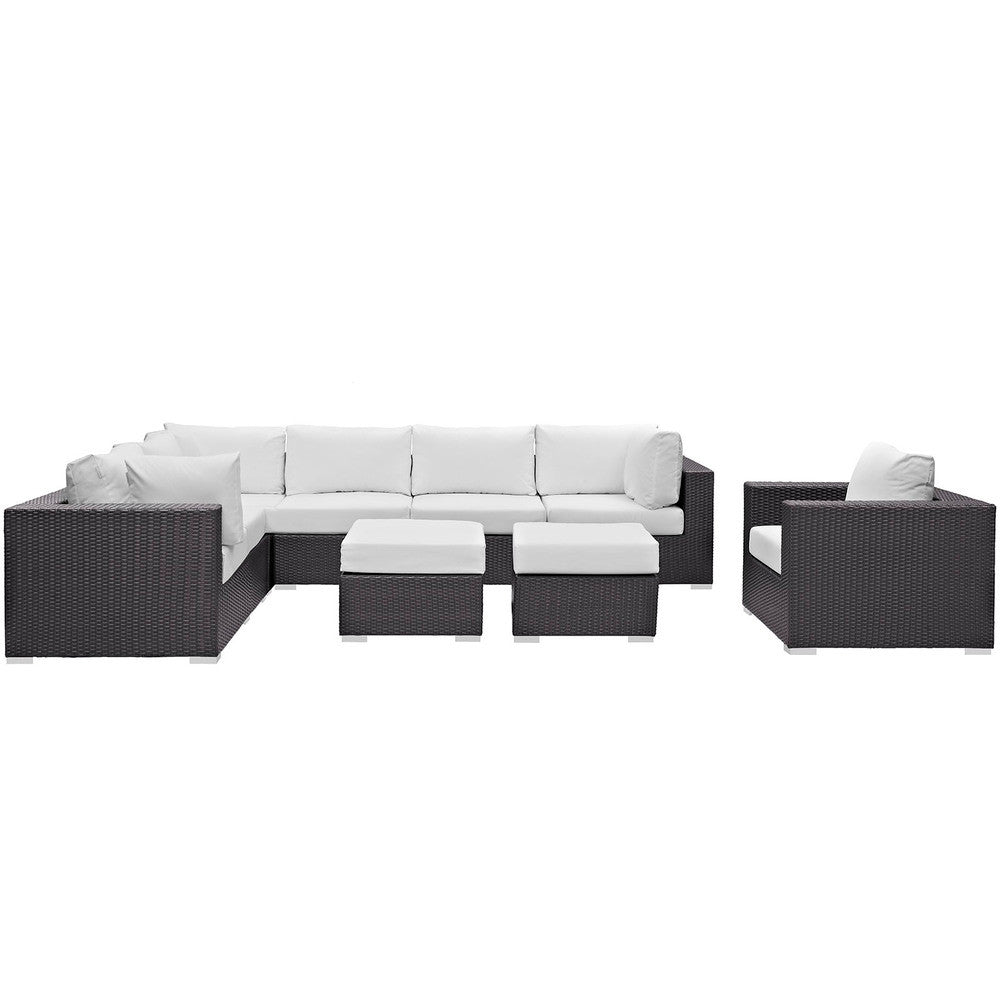 EEI-2208 Convene 9 Piece Outdoor Patio Sectional Set by Modway