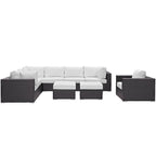EEI-2208 Convene 9 Piece Outdoor Patio Sectional Set by Modway