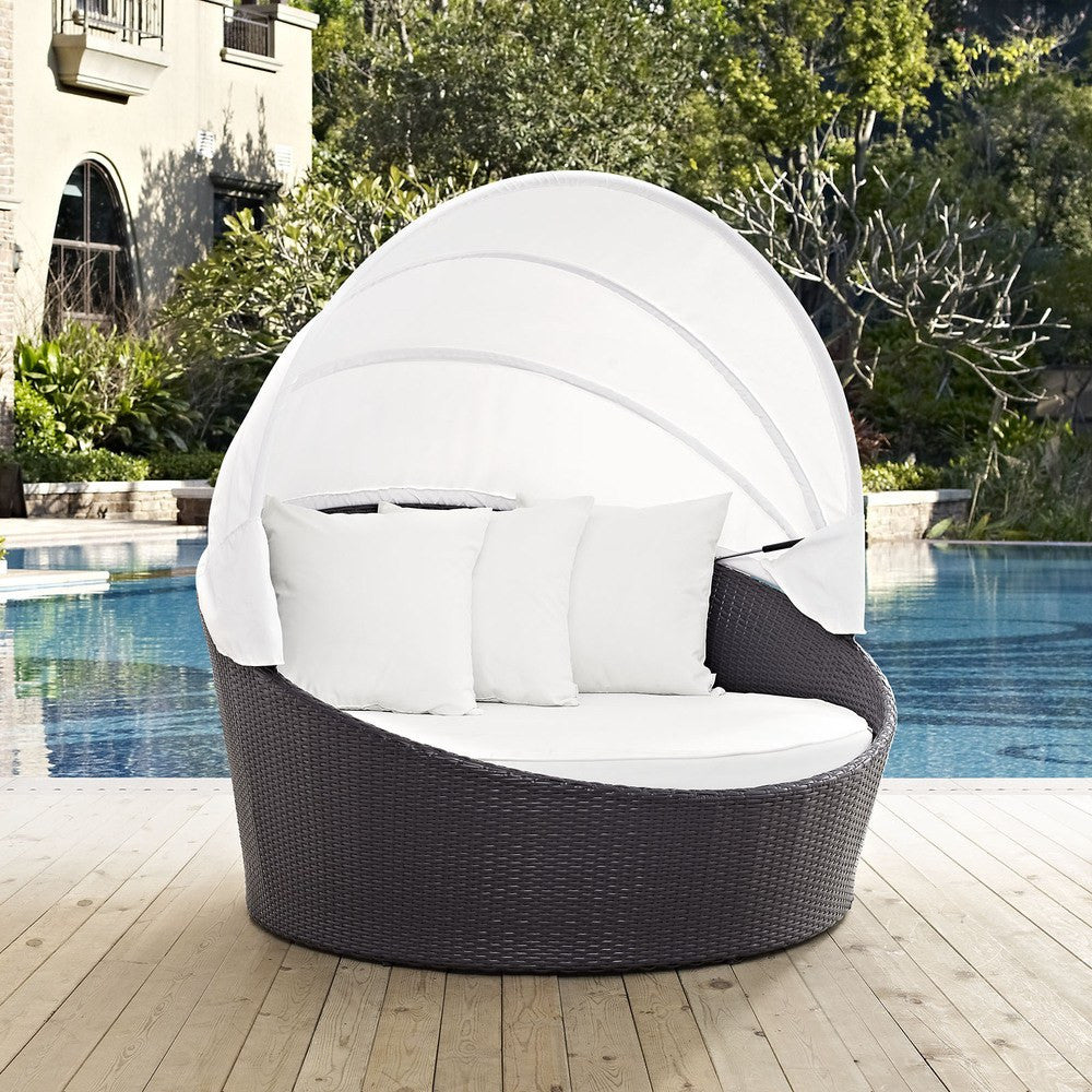 EEI-2175-EXP-WHI Convene Canopy Outdoor Patio Daybed by Modway