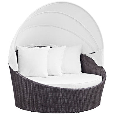 Modway EEI-2175-EXP-WHI Convene Canopy Outdoor Patio Daybed Espresso White