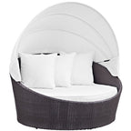 Modway EEI-2175-EXP-WHI Convene Canopy Outdoor Patio Daybed Espresso White