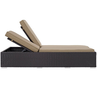 Modway EEI-2177-EXP-MOC Convene Double Outdoor Patio Chaise Espresso Mocha