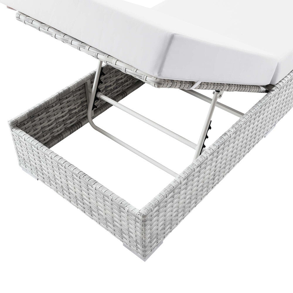 EEI-4307-LGR-WHI Convene Outdoor Patio Chaise by Modway