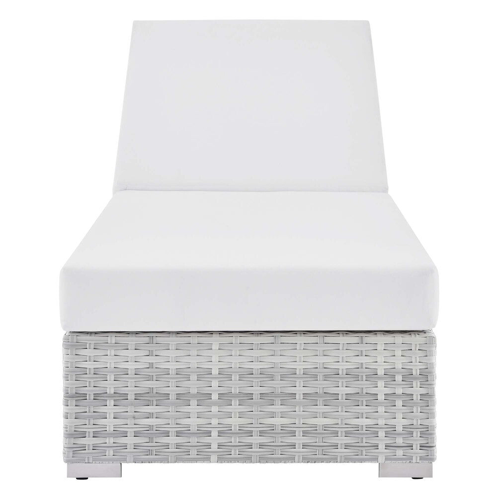 EEI-4307-LGR-WHI Convene Outdoor Patio Chaise by Modway