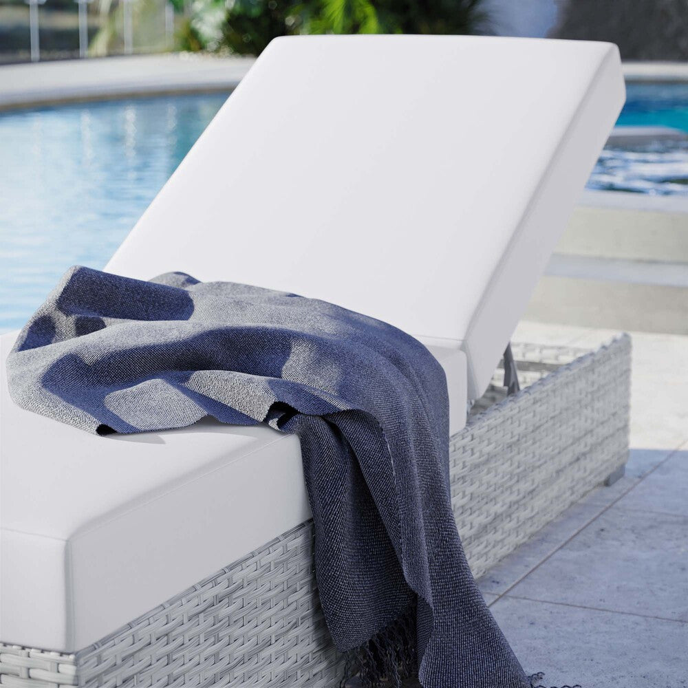 EEI-4307-LGR-WHI Convene Outdoor Patio Chaise by Modway