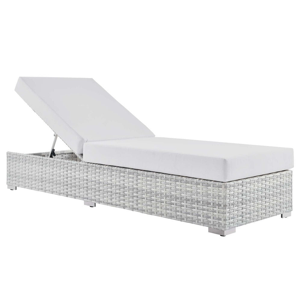 EEI-4307-LGR-WHI Convene Outdoor Patio Chaise by Modway