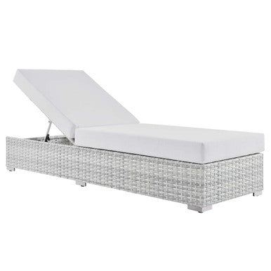 Modway EEI-4307-LGR-WHI Convene Outdoor Patio Chaise Light Gray White