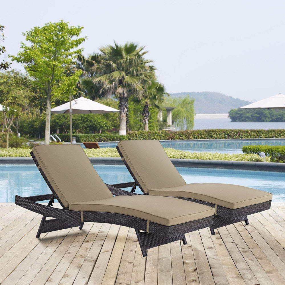 EEI-2428 Convene Outdoor Patio Chaise Set of 2 by Modway