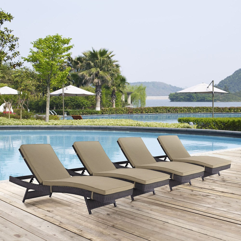 EEI-2429 Convene Outdoor Patio Chaise Set of 4 by Modway
