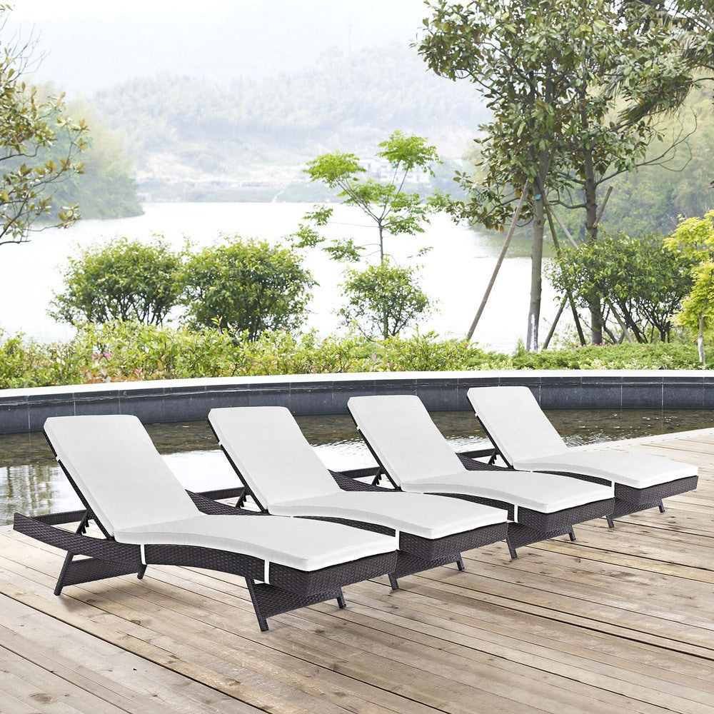EEI-2429 Convene Outdoor Patio Chaise Set of 4 by Modway