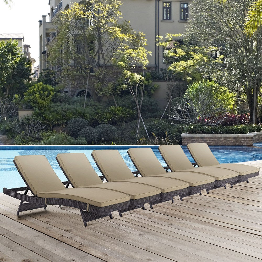 EEI-2430 Convene Outdoor Patio Chaise Set of 6 by Modway