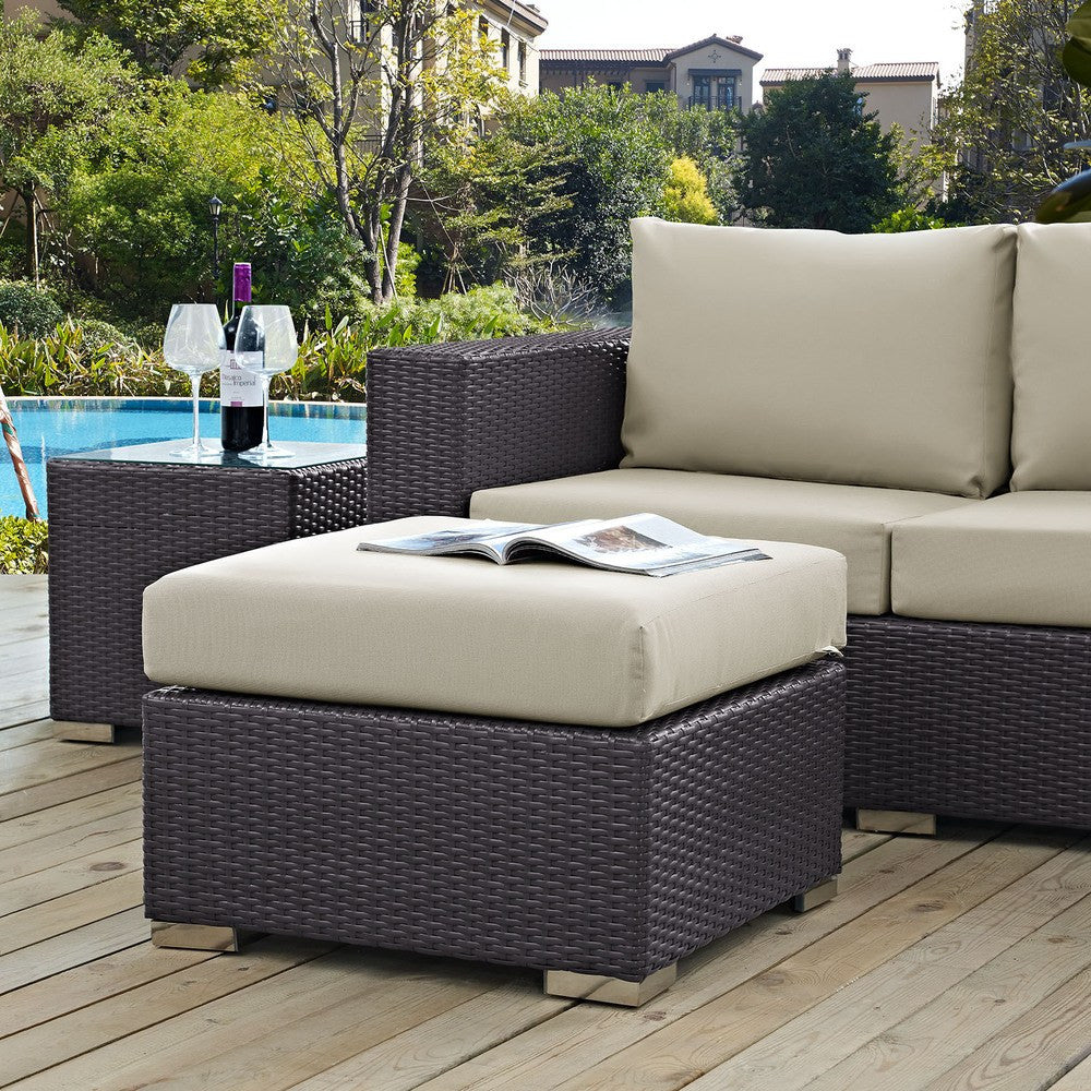 EEI-1911 Convene Outdoor Patio Fabric Square Ottoman by Modway