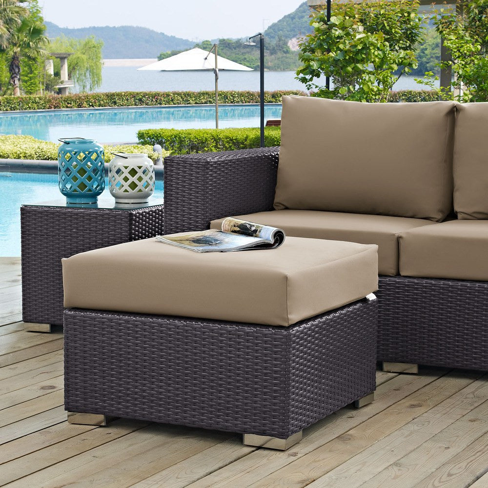 EEI-1911 Convene Outdoor Patio Fabric Square Ottoman by Modway