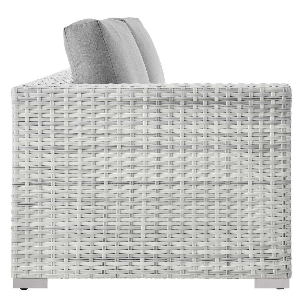 EEI-4303-LGR-GRY Convene Outdoor Patio Left-Arm Loveseat by Modway