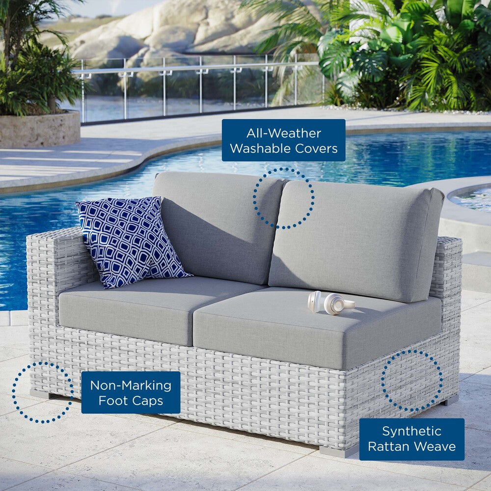 EEI-4303-LGR-GRY Convene Outdoor Patio Left-Arm Loveseat by Modway