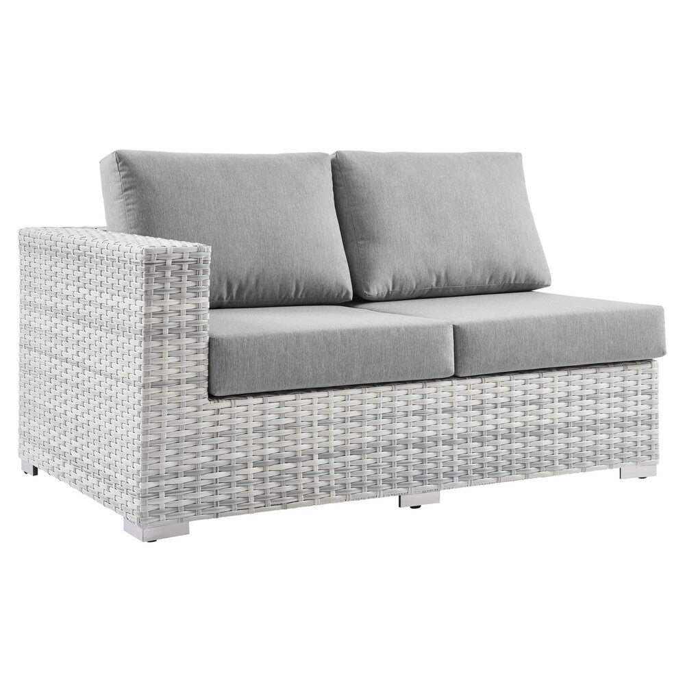 EEI-4303-LGR-GRY Convene Outdoor Patio Left-Arm Loveseat by Modway