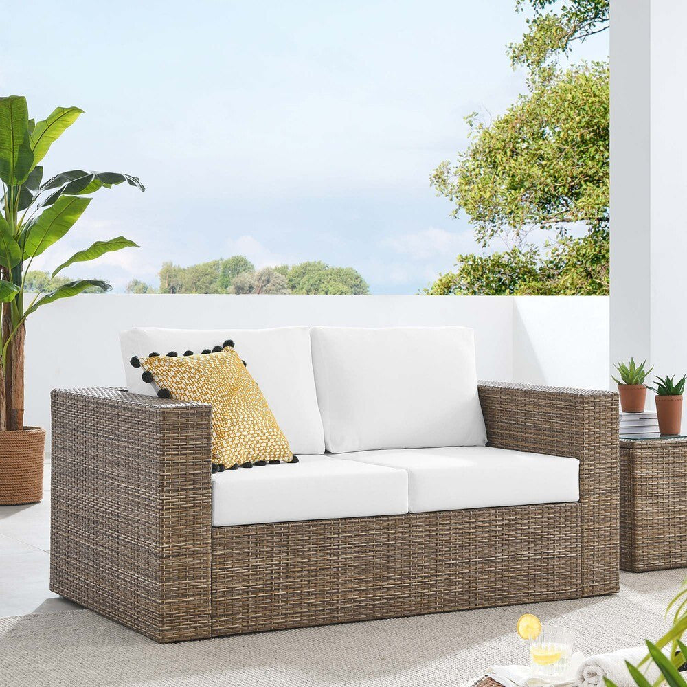 EEI-6246-CAP-WHI Convene Outdoor Patio Loveseat by Modway