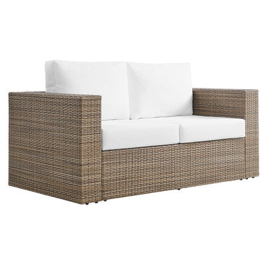 Modway EEI-6246-CAP-WHI Convene Outdoor Patio Loveseat Cappuccino White