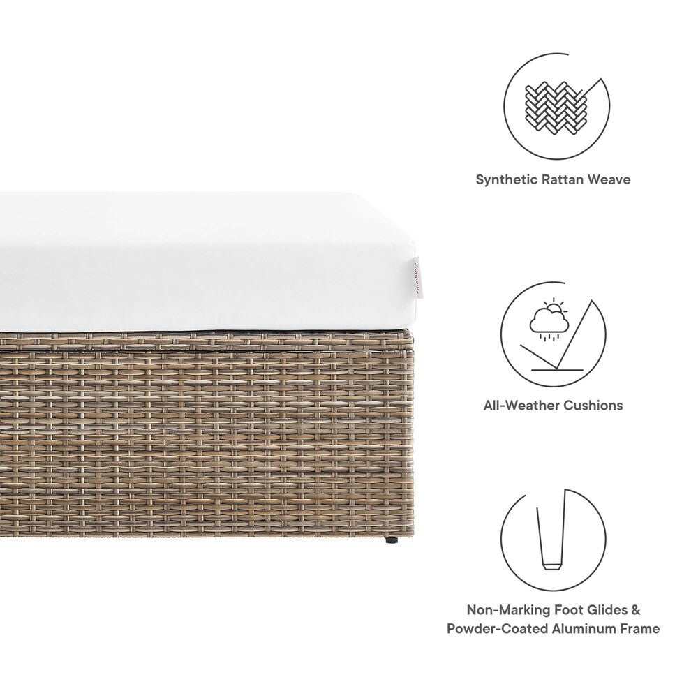 EEI-6248-CAP-WHI Convene Outdoor Patio Rectangle Ottoman by Modway