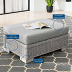 EEI-5090-GRY Conway 2-Piece Outdoor Patio Wicker Rattan Armchair and Ottoman Set by Modway