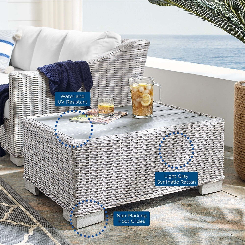 EEI-3981-LGR Conway 32" Outdoor Patio Wicker Rattan Coffee Table by Modway