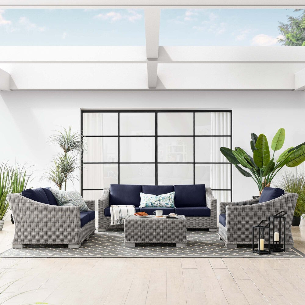 EEI-5091 Conway 4-Piece Outdoor Patio Wicker Rattan Furniture Set by Modway