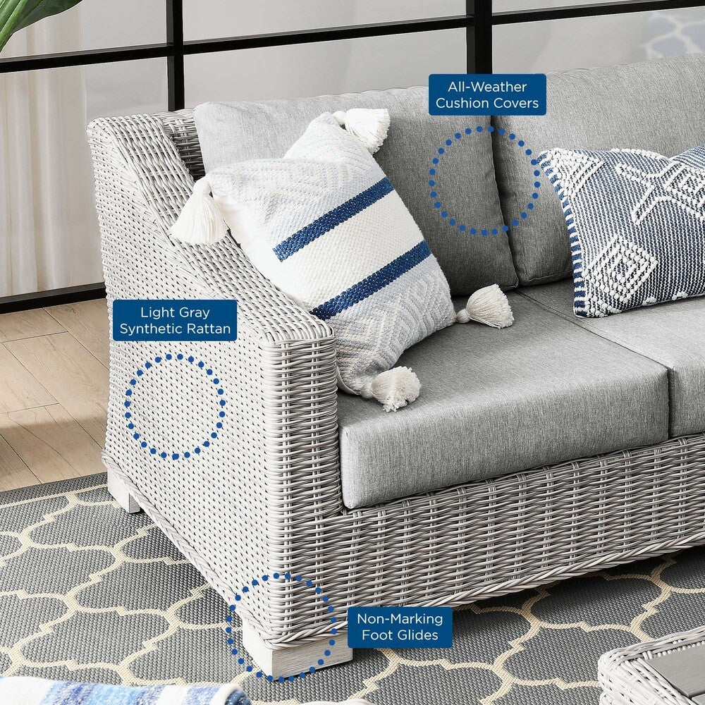 EEI-5095 Conway 4-Piece Outdoor Patio Wicker Rattan Furniture Set by Modway