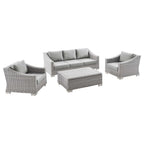 EEI-5095 Conway 4-Piece Outdoor Patio Wicker Rattan Furniture Set by Modway