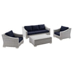 EEI-5095 Conway 4-Piece Outdoor Patio Wicker Rattan Furniture Set by Modway