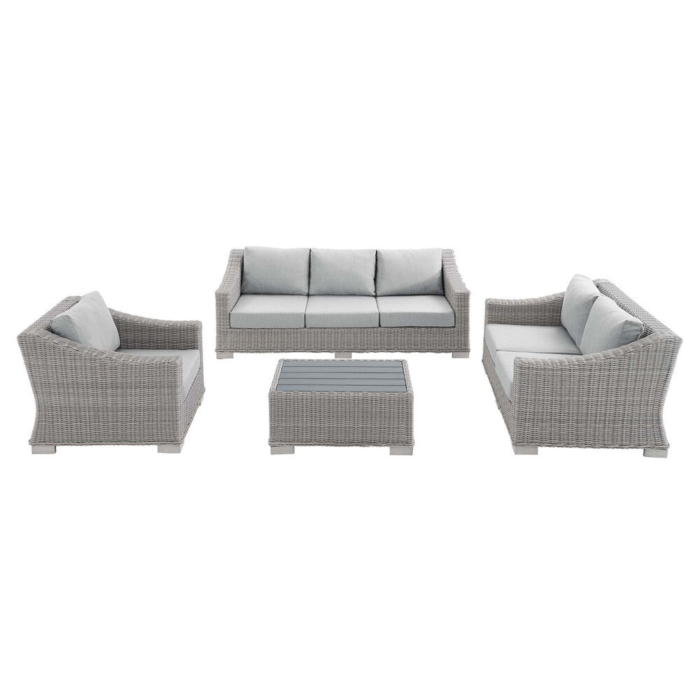 EEI-4355 Conway 4-Piece Sunbrella&reg; Outdoor Patio Wicker Rattan Furniture Set by Modway