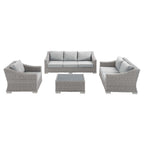 EEI-4355 Conway 4-Piece Sunbrella&reg; Outdoor Patio Wicker Rattan Furniture Set by Modway