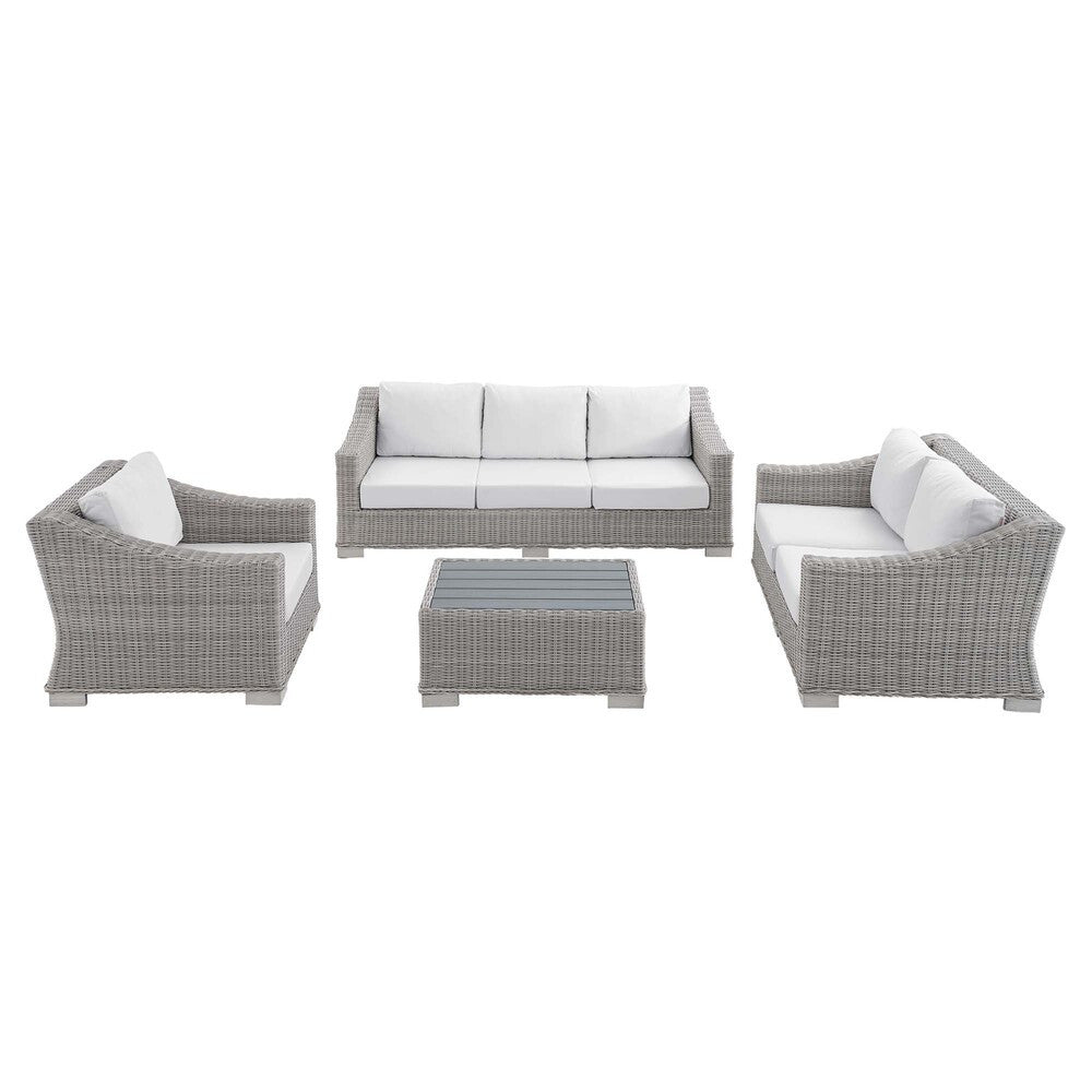 EEI-4355 Conway 4-Piece Sunbrella&reg; Outdoor Patio Wicker Rattan Furniture Set by Modway