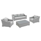EEI-4359 Conway 4-Piece Sunbrella&reg; Outdoor Patio Wicker Rattan Furniture Set by Modway