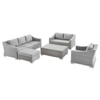 EEI-5092-GRY Conway 5-Piece Outdoor Patio Wicker Rattan Furniture Set by Modway