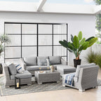 EEI-5097-GRY Conway 5-Piece Outdoor Patio Wicker Rattan Furniture Set by Modway