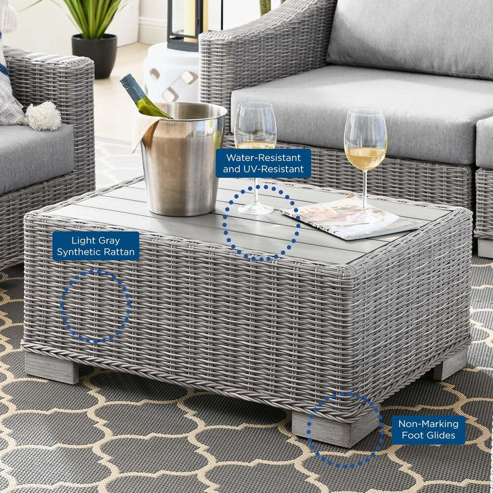 EEI-5097-GRY Conway 5-Piece Outdoor Patio Wicker Rattan Furniture Set by Modway