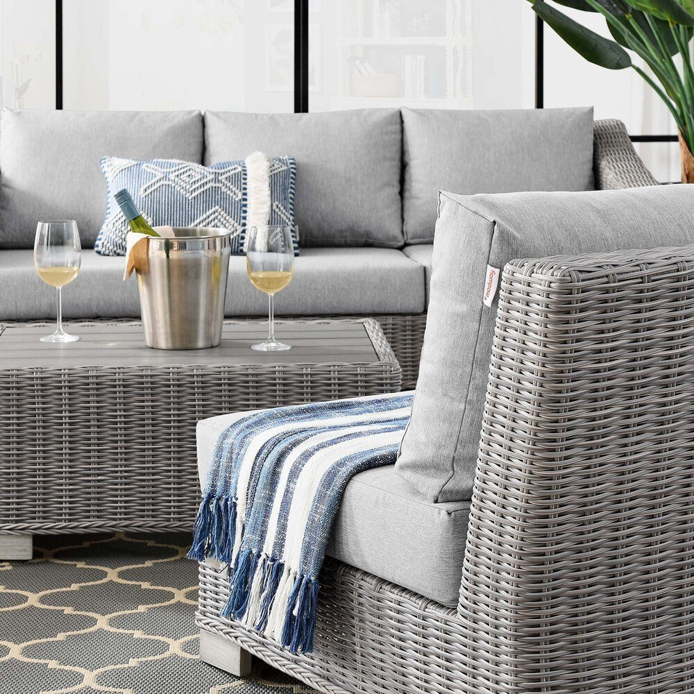 EEI-5097-GRY Conway 5-Piece Outdoor Patio Wicker Rattan Furniture Set by Modway