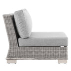 EEI-4847-LGR-GRY Conway Outdoor Patio Wicker Rattan Armless Chair by Modway