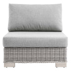 EEI-4847-LGR-GRY Conway Outdoor Patio Wicker Rattan Armless Chair by Modway