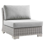 Modway EEI-4847-LGR-GRY Conway Outdoor Patio Wicker Rattan Armless Chair Light Gray Gray