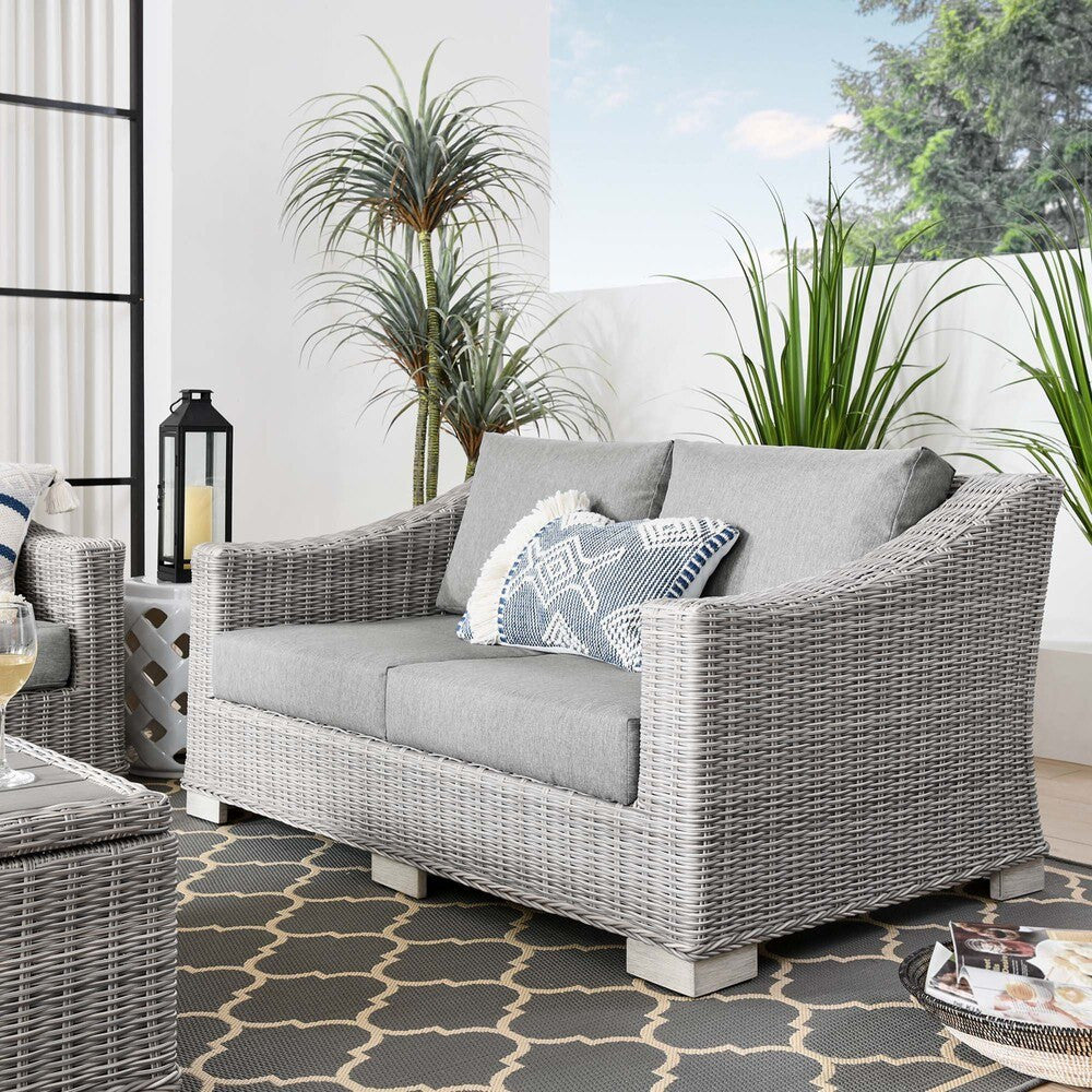 EEI-4841 Conway Outdoor Patio Wicker Rattan Loveseat by Modway