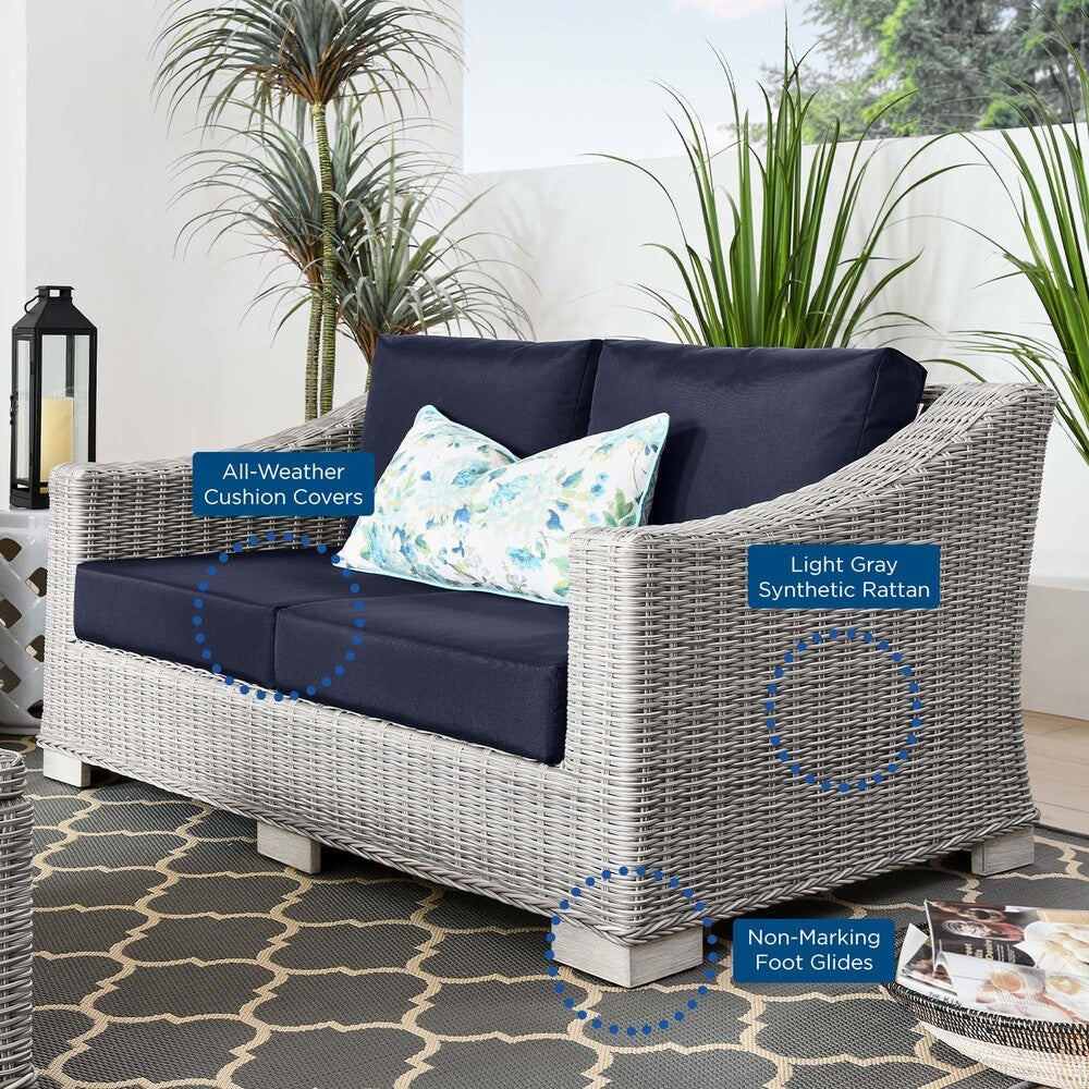 EEI-4841 Conway Outdoor Patio Wicker Rattan Loveseat by Modway