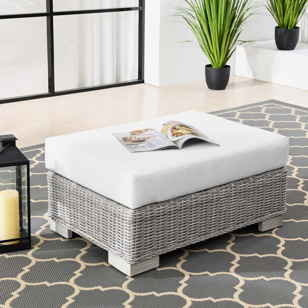 EEI-4839 Conway Outdoor Patio Wicker Rattan Ottoman by Modway